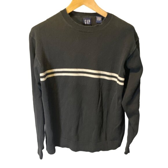 Vintage 90s GAP Black Long Sleeve Crew Neck Sweater SZ Large - Picture 1 of 7
